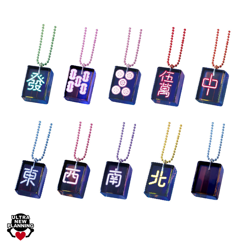 未使用牌】7分 麻雀牌 背紫× 透明 ジャンボ牌 特大牌 來生財 豊樂楽天 